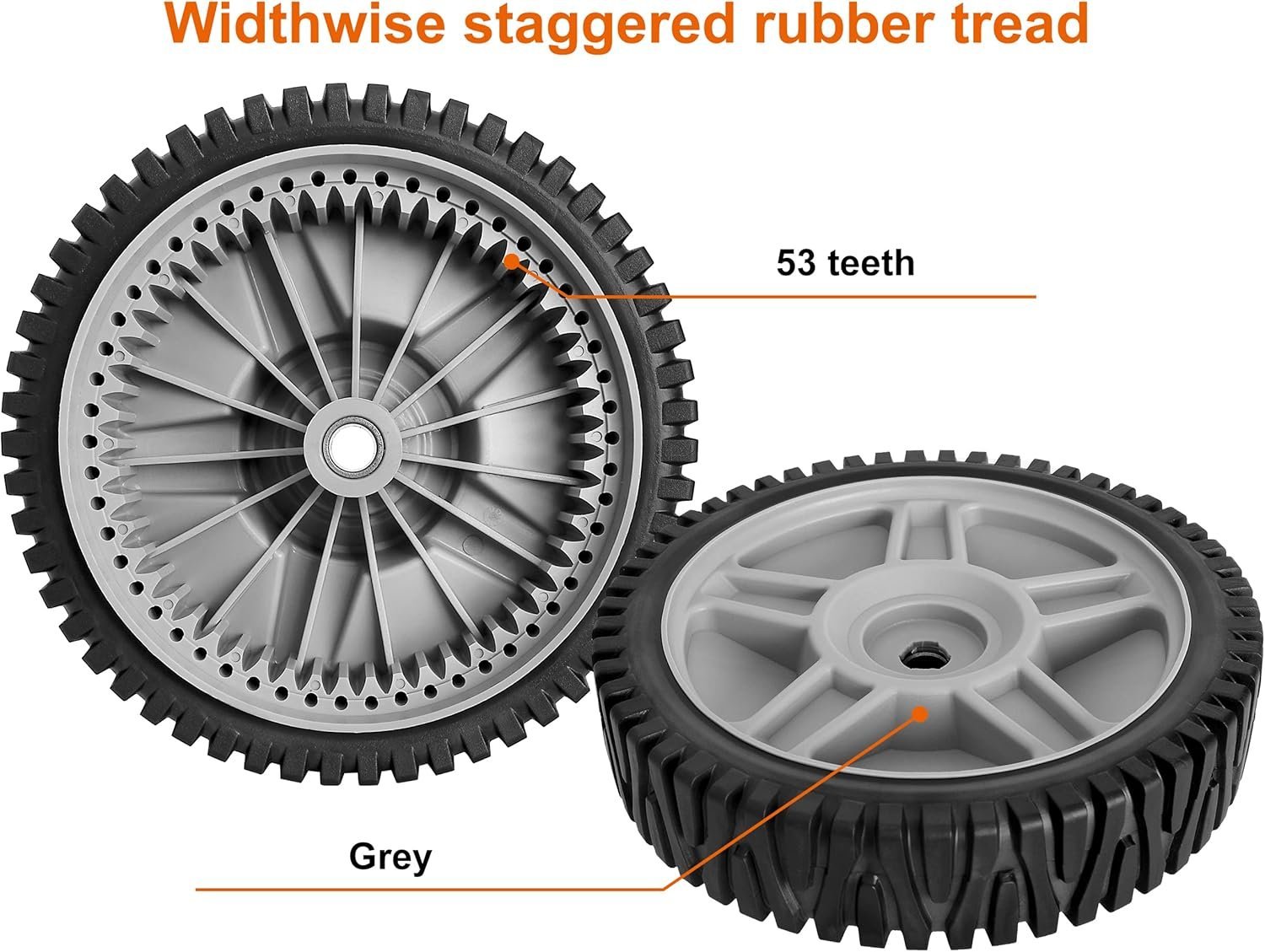 8 Inch Front Wheels Replaces for HU 581009202-2 Pack Drive Wheels Tires Compatible with Hon da Black Max Lawn Mower, Craftsman 917376161, HU 7021RES Self Propelled Mower, Replace 193912x460 - Image 4